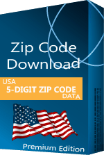 USA - 5-digit ZIP Code Database, Premium Edition